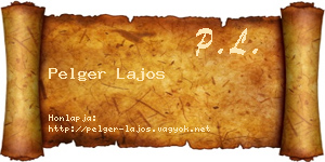 Pelger Lajos névjegykártya